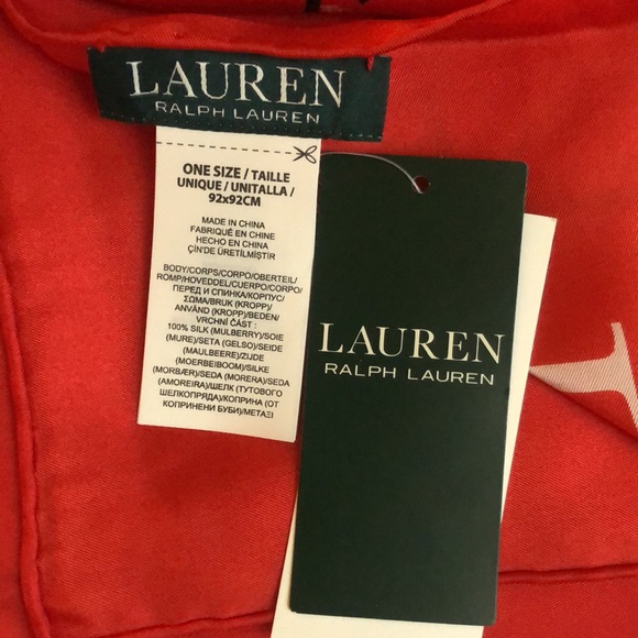 RALPH LAUREN SCARF IN RED. - Picture 12 of 13